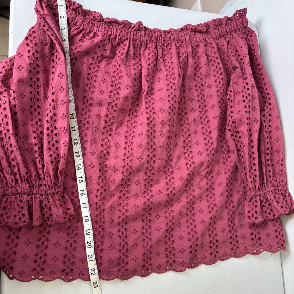 Lane Bryant Off-Shoulder Eyelet Top 14/16 - Picture 6 of 7